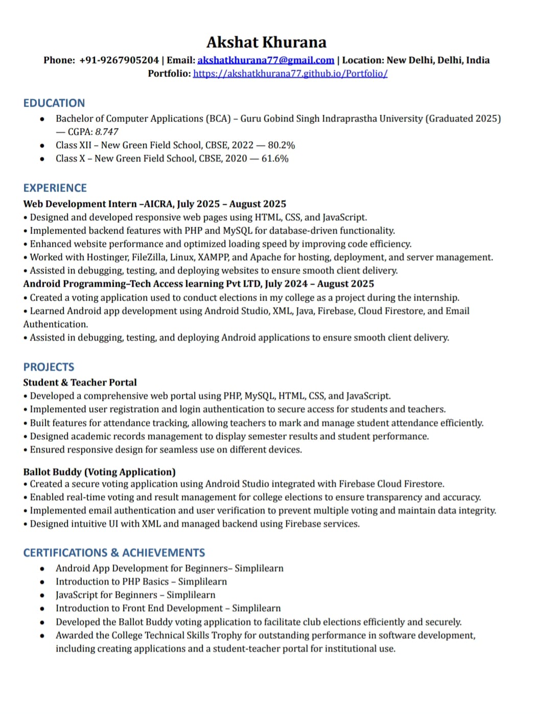 Resume Preview